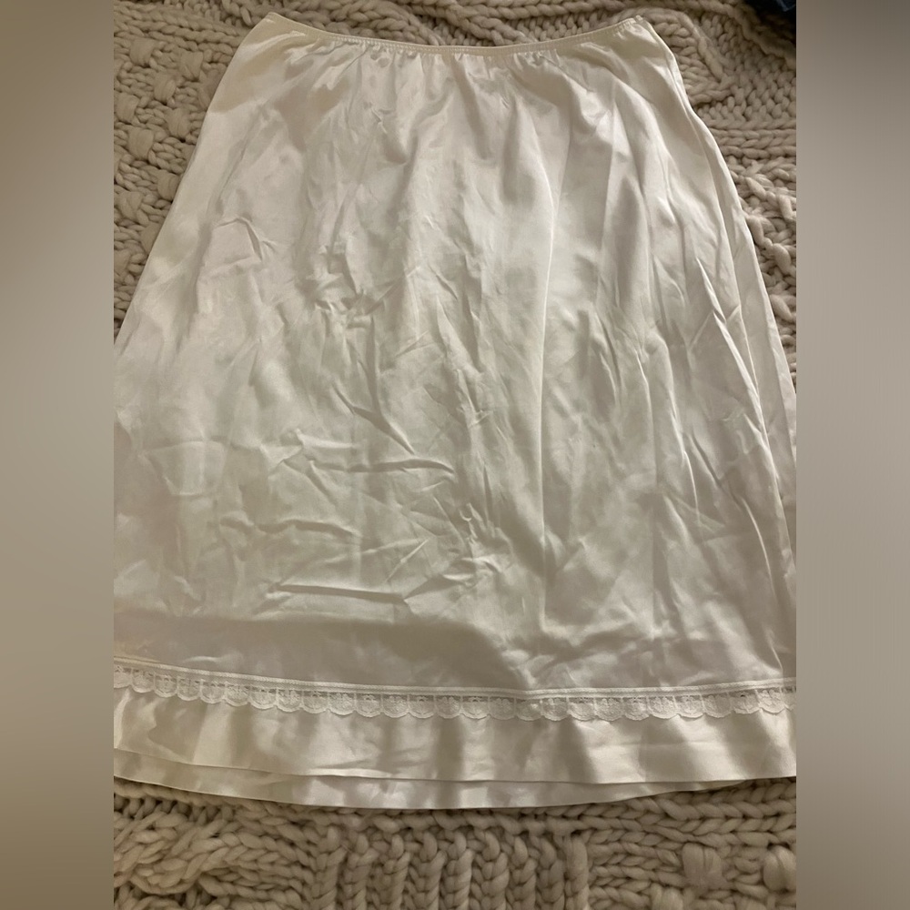 Elegant White Slipwith Lace Trim